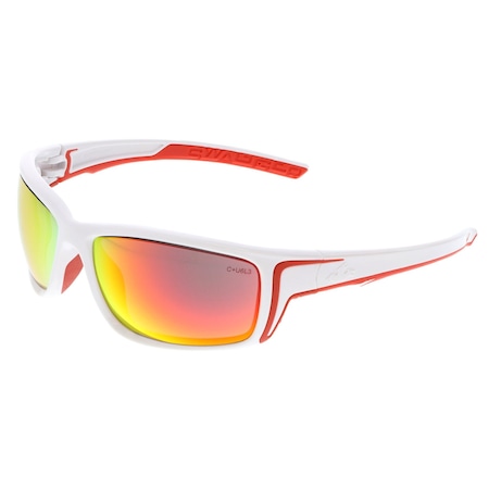 Mcr Safety Swagger (SR4), Safety Glasses, Anti-Scratch, Fire Mirror Lens, White Frame, Full-Frame, 12 PK SR44R